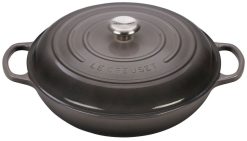 Le Creuset 5 Qt. Signature Enameled Cast Iron Braiser With Stainless Steel Knob | Oyster Grey