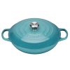Le Creuset 2.25 Qt. Signature Enameled Cast Iron Braiser With Stainless Steel Knob | Caribbean Blue 1 Le Creuset 2.25 Qt. Signature Enameled Cast Iron Braiser With Stainless Steel Knob | Caribbean Blue -STAUB Shop main1