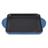 Le Creuset 9.5" Square Signature Enameled Cast Iron Grill Pan | Marseille Blue -STAUB Shop marsgriddle3