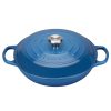 Le Creuset 2.25 Qt. Signature Enameled Cast Iron Braiser With Stainless Steel Knob | Marseille Blue -STAUB Shop marsmain1