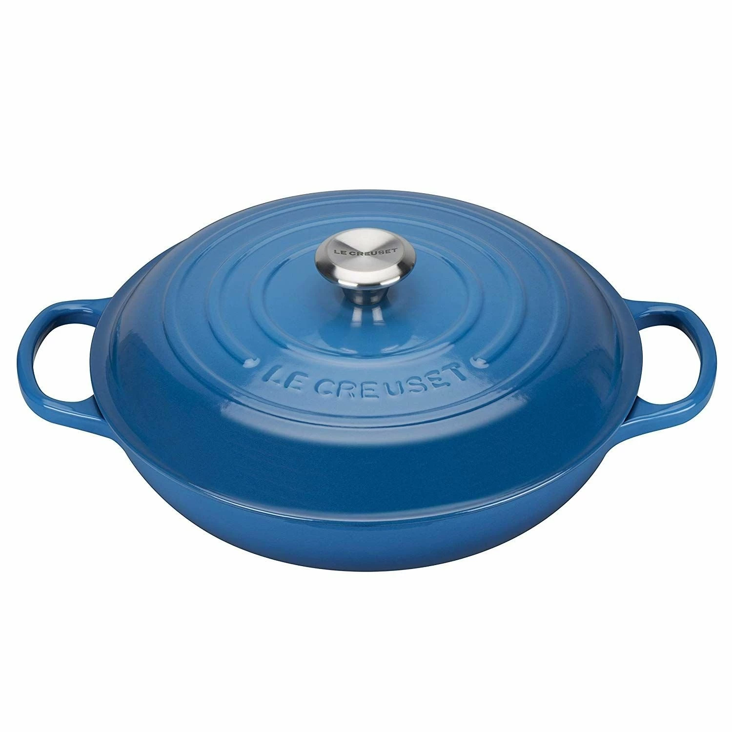 Le Creuset 2.25 Qt. Signature Enameled Cast Iron Braiser With Stainless Steel Knob | Marseille Blue