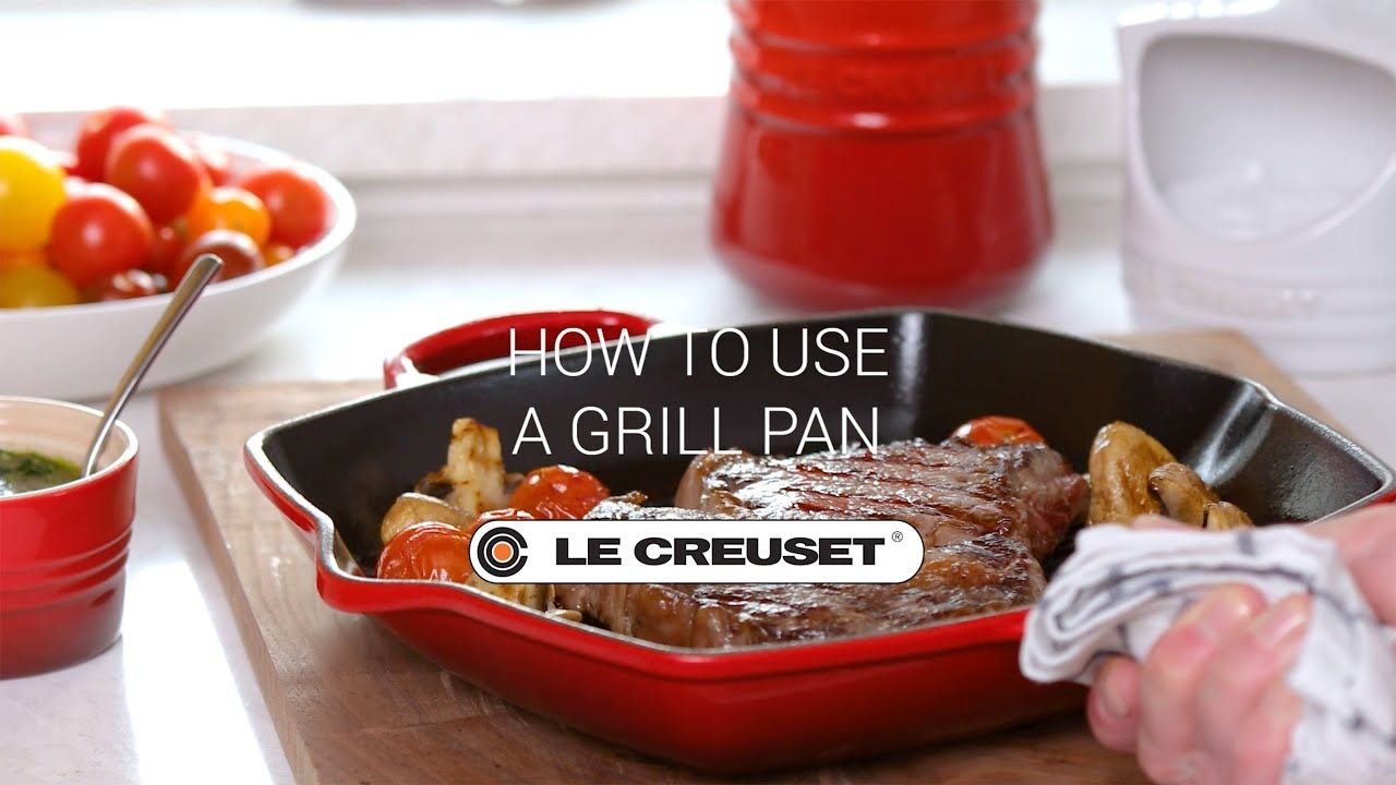 Le Creuset 9.5" Square Signature Enameled Cast Iron Grill Pan | Oyster Grey Le Creuset 9.5" Square Signature Enameled Cast Iron Grill Pan | Oyster Grey -STAUB Shop
