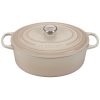 Le Creuset 6.75 Qt. Oval Signature Dutch Oven With Stainless Steel Knob | Meringue White -STAUB Shop meringue 6.75 qt oval dutch oven 1