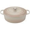 Le Creuset 9.5 Qt. Oval Signature Dutch Oven With Stainless Steel Knob | Meringue White 1 Le Creuset 9.5 Qt. Oval Signature Dutch Oven With Stainless Steel Knob | Meringue White -STAUB Shop meringue 9.5 qt dutch oven 1