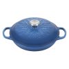 Le Creuset 2.25 Qt. Signature Braiser With Stainless Steel Knob | Noel (Marseille Blue) 2 Le Creuset 2.25 Qt. Signature Braiser With Stainless Steel Knob | Noel (Marseille Blue) -STAUB Shop noelbraiser3