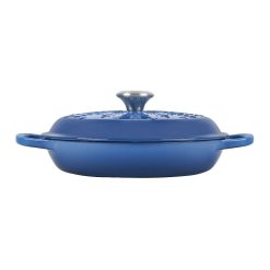 Le Creuset 2.25 Qt. Signature Braiser With Stainless Steel Knob | Noel (Marseille Blue) -STAUB Shop noelbraiser6