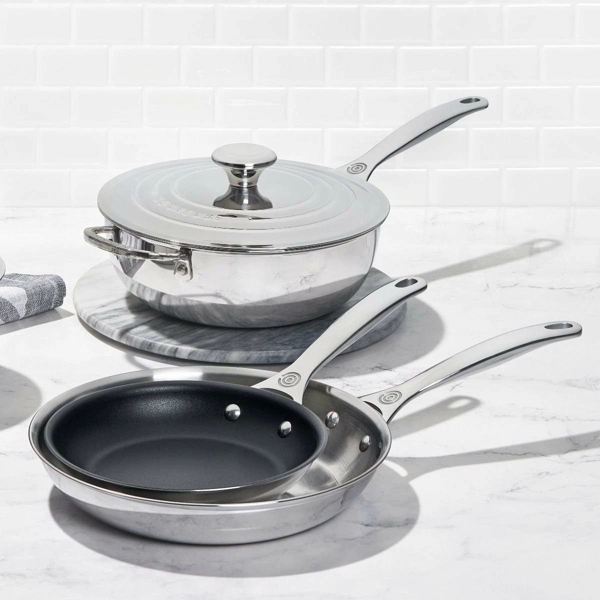 Le Creuset 8" Nonstick Fry Pan | Stainless Steel - Image 2