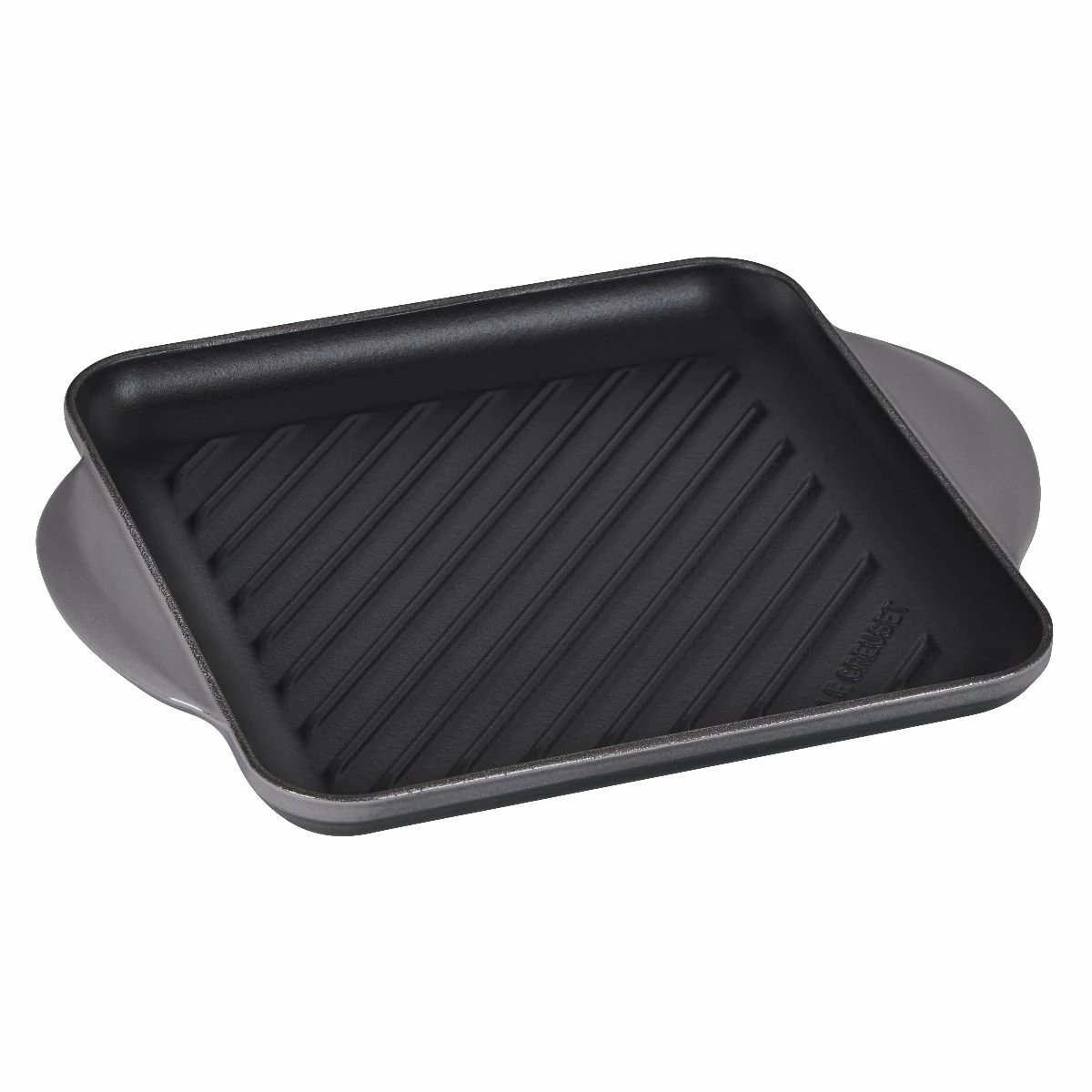 Le Creuset 9.5" Square Signature Enameled Cast Iron Grill Pan | Oyster Grey
