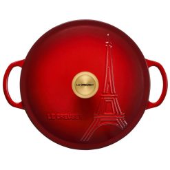 Alternative view of Le Creuset 2.5Qt Signature Cocotte Eiffel Tower Collection | Cerise