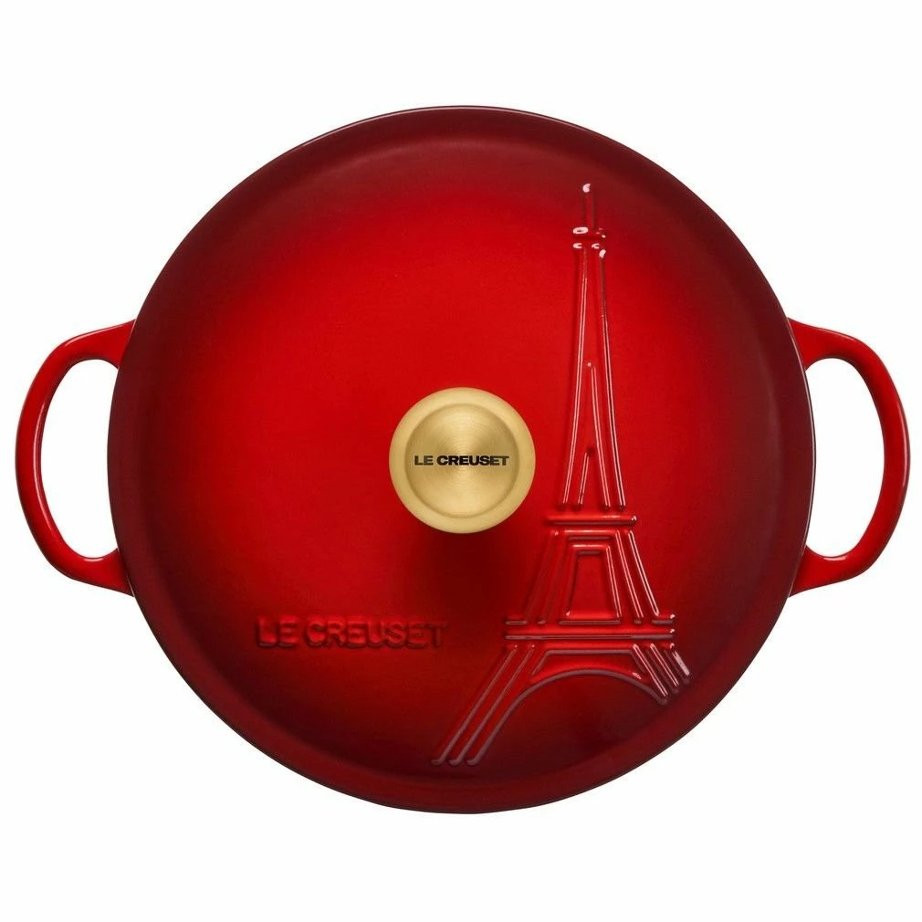 Le Creuset 2.5Qt Signature Cocotte Eiffel Tower Collection | Cerise - Image 2