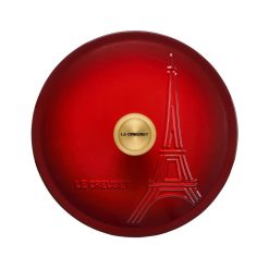Le Creuset 2.5Qt Signature Cocotte Eiffel Tower Collection | Cerise 11 Le Creuset 2.5Qt Signature Cocotte Eiffel Tower Collection | Cerise -STAUB Shop rs10252 eiffel rdo cerise lid scr