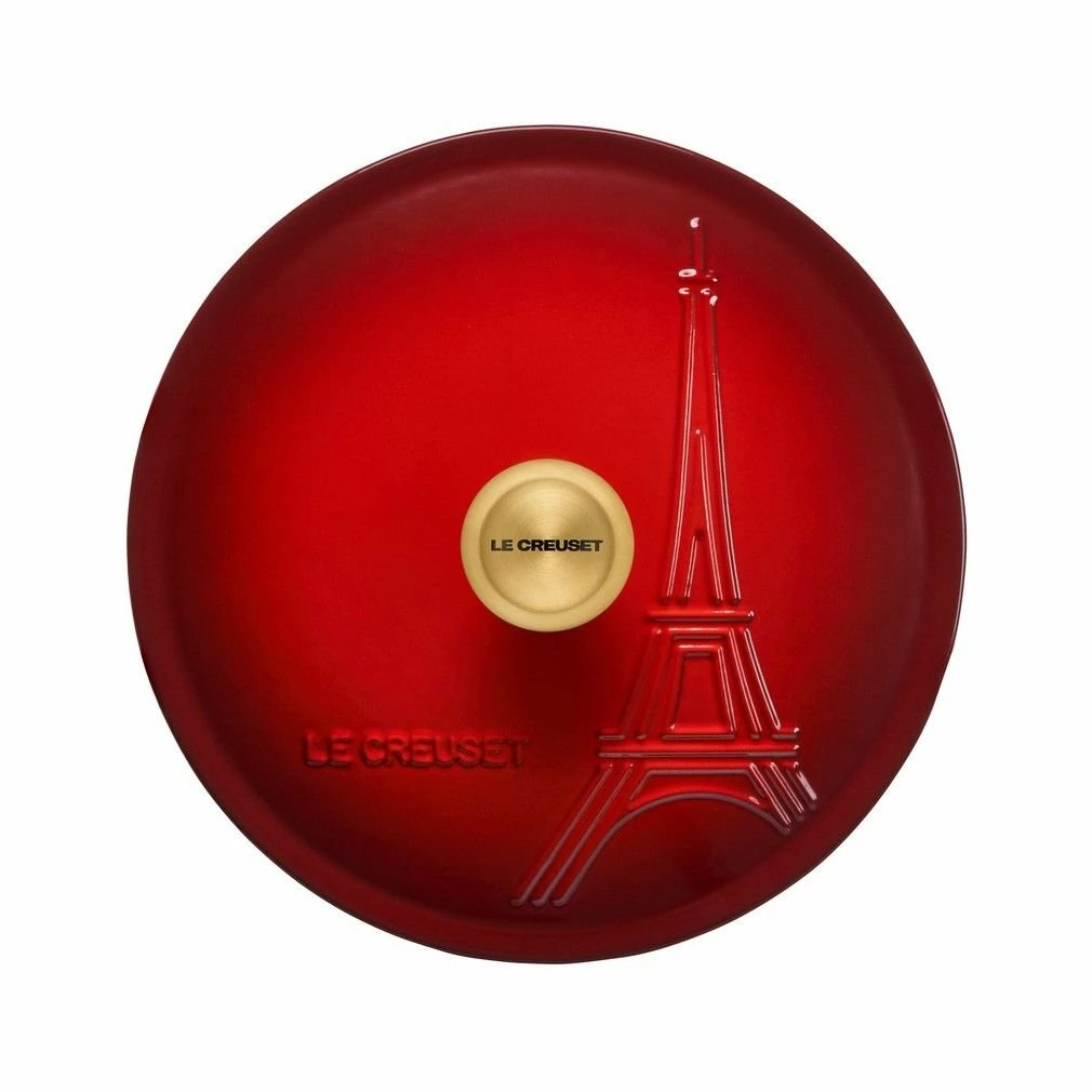 Le Creuset 2.5Qt Signature Cocotte Eiffel Tower Collection | Cerise - Image 4