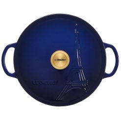 Le Creuset 2.5Qt Signature Cocotte Eiffel Tower Collection | Indigo Blue -STAUB Shop rs10254 eiffel rdo indigo 3 scr