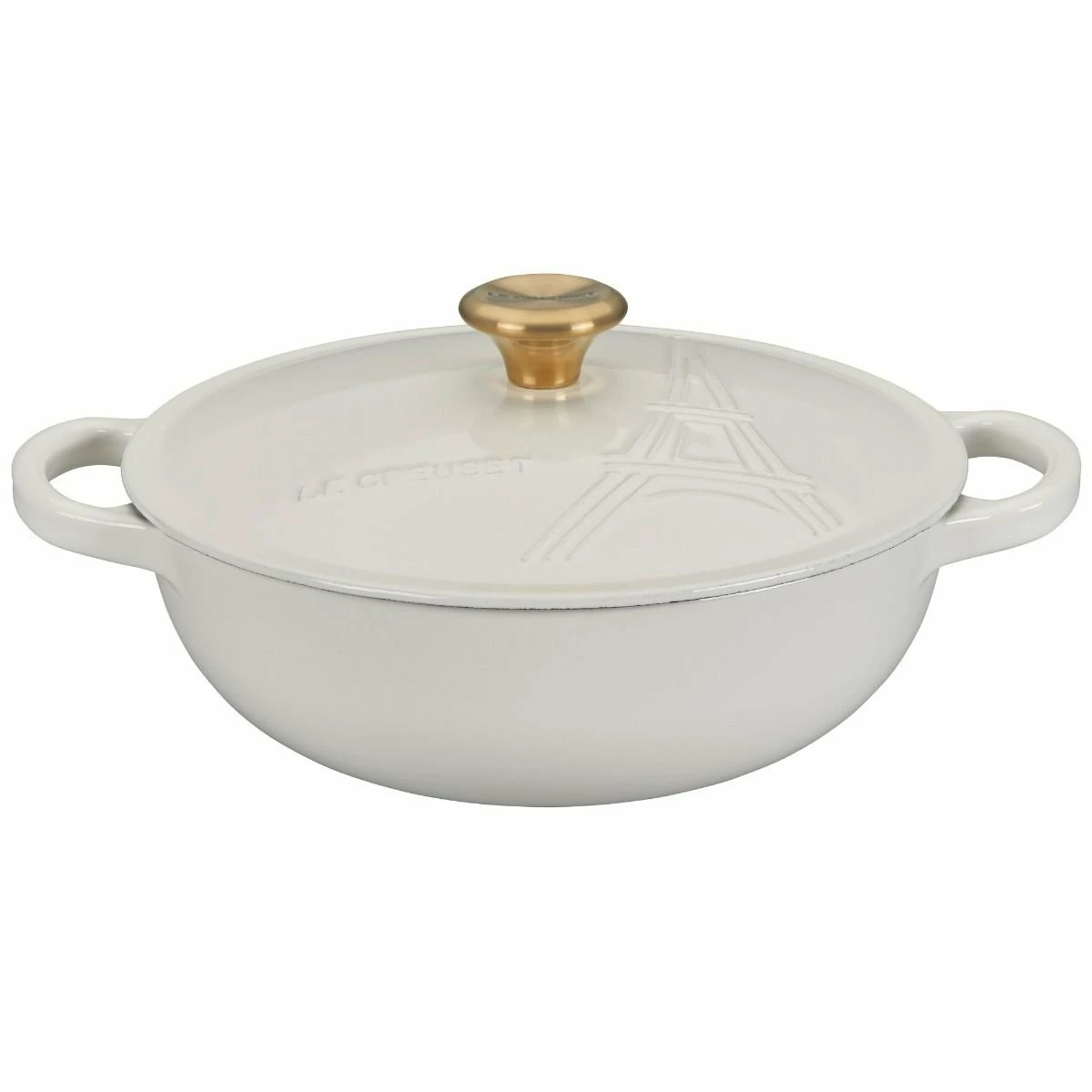 Le Creuset 2.5Qt Signature Cocotte Eiffel Tower Collection | White - Image 3
