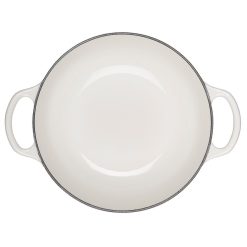 Le Creuset 2.5Qt Signature Cocotte Eiffel Tower Collection | White -STAUB Shop rs10261 eiffel rdo white inside lpr