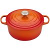 Le Creuset 5.5 Qt. Round Signature Cast Iron Dutch Oven With Stainless Steel Knob | Flame Orange -STAUB Shop rs10273 ls2501 262