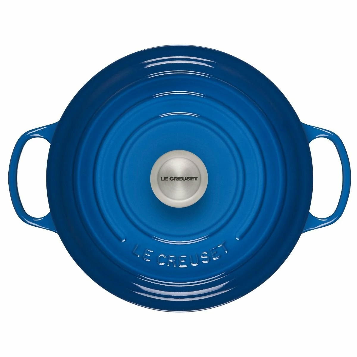 Le Creuset 5.5 Qt. Round Signature Cast Iron Dutch Oven With Stainless Steel Knob | Marseille Blue - Image 2