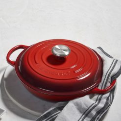 Le Creuset 2.25 Qt. Signature Enameled Cast Iron Braiser With Stainless Steel Knob | Cerise/Cherry Red -STAUB Shop rs10859 braisercerise