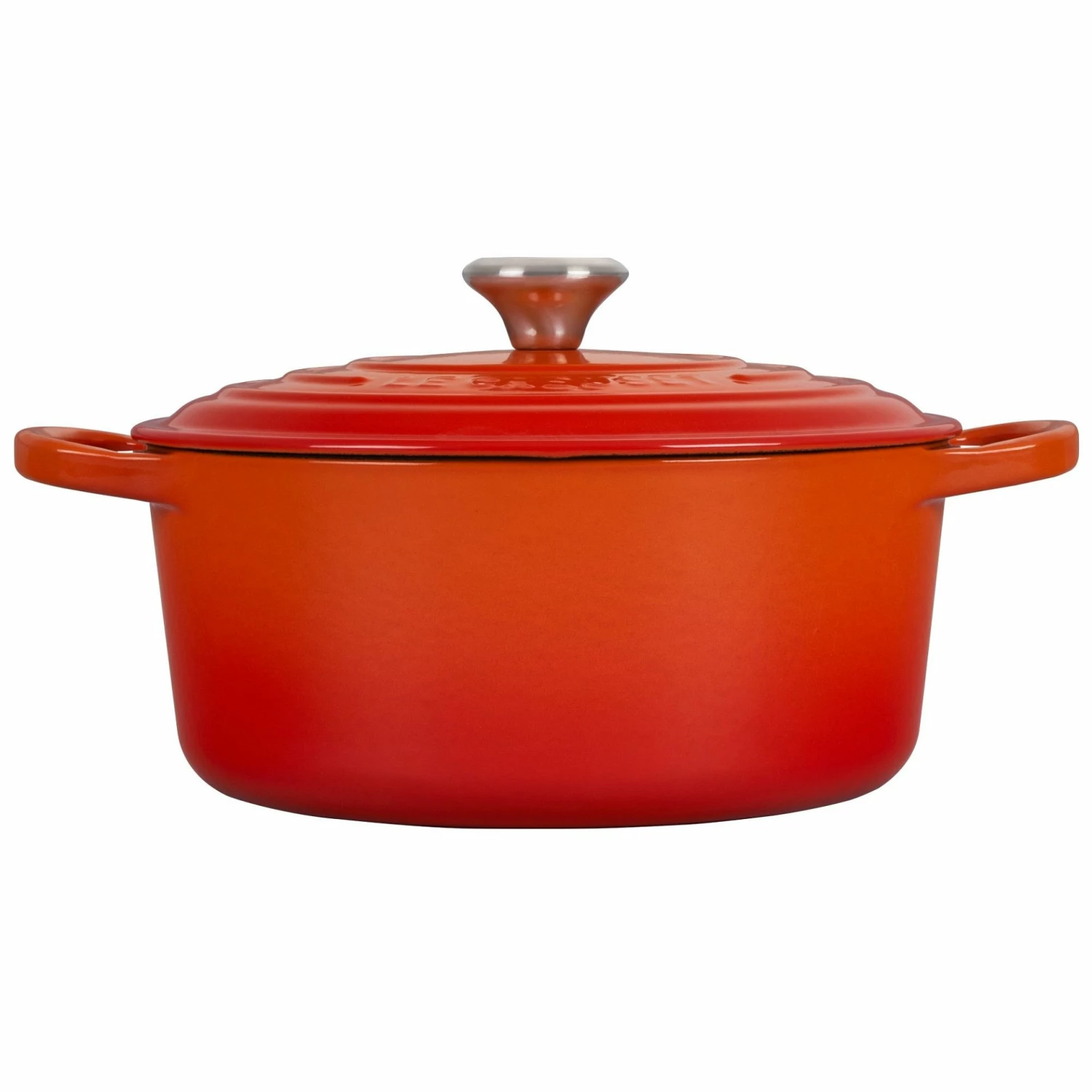Le Creuset 3.5 Qt. Round Signature Dutch Oven With Stainless Steel Knob | Flame Orange - Image 2