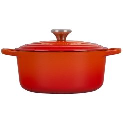 Le Creuset 4.5 Qt. Round Signature Dutch Oven With Stainless Steel Knob | Flame Orange -STAUB Shop rs11164 ls2501 242ss 2