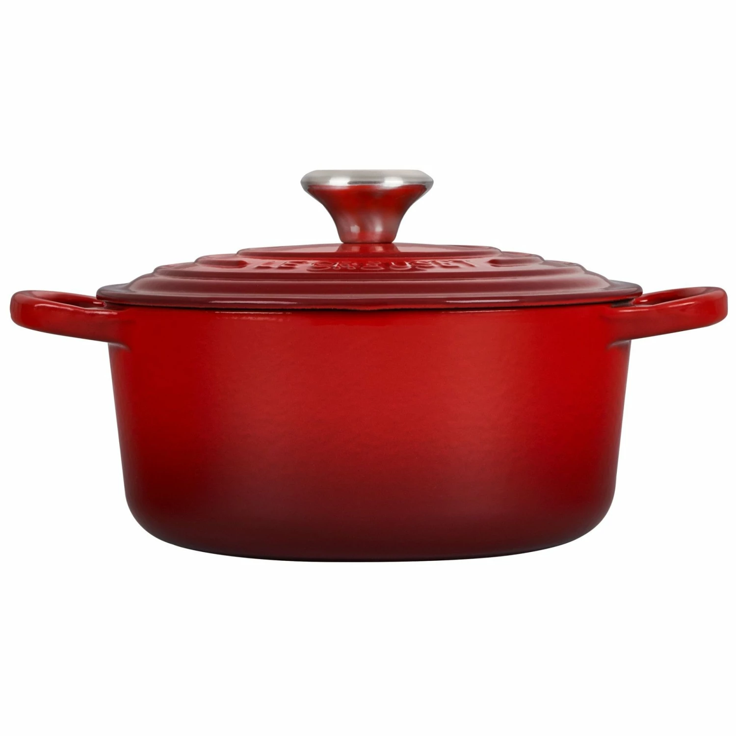Le Creuset 2 Qt. Round Signature Cast Iron Dutch Oven With Stainless Steel Knob | Cerise/Cherry Red - Image 2