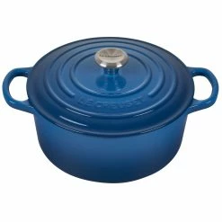 Le Creuset 3.5 Qt. Round Signature Dutch Oven With Stainless Steel Knob | Marseille Blue