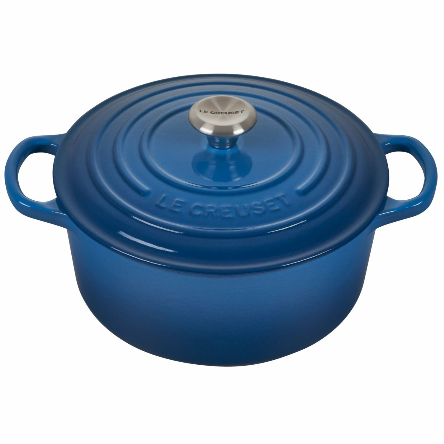 Le Creuset 3.5 Qt. Round Signature Dutch Oven With Stainless Steel Knob | Marseille Blue