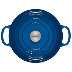 Le Creuset 3.5 Qt. Round Signature Dutch Oven With Stainless Steel Knob | Marseille Blue -STAUB Shop rs11193 ls2501 2259ss 3 1
