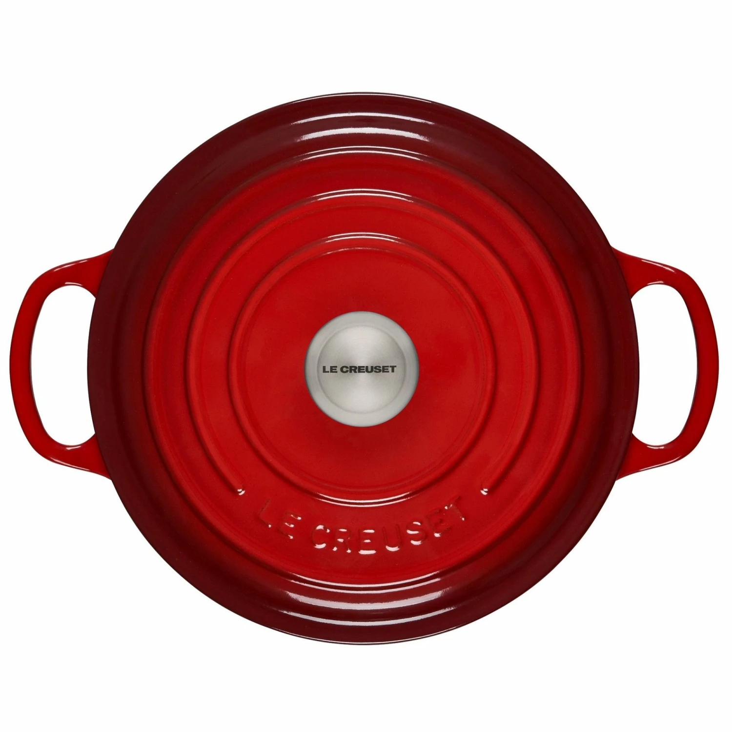 Le Creuset 3.5 Qt. Round Signature Dutch Oven With Stainless Steel Knob | Cerise/Cherry Red - Image 4