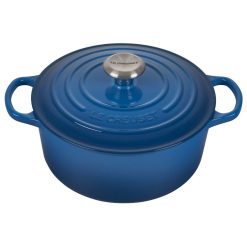 Le Creuset 4.5 Qt. Round Signature Dutch Oven With Stainless Steel Knob | Marseille Blue