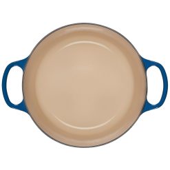 Le Creuset 4.5 Qt. Round Signature Dutch Oven With Stainless Steel Knob | Marseille Blue -STAUB Shop rs11206 ls2501 2459ss inside