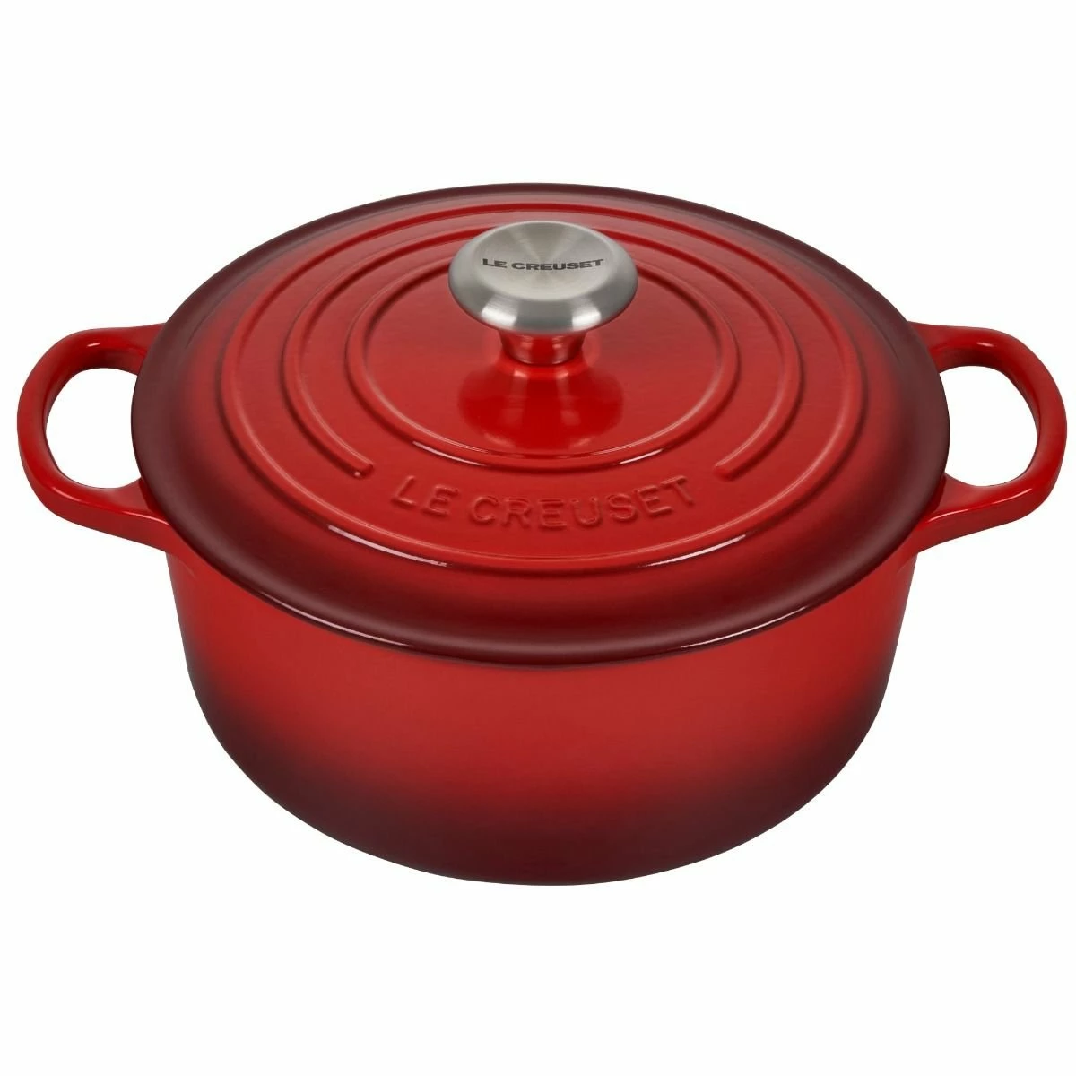 Le Creuset 4.5 Qt. Round Signature Dutch Oven With Stainless Steel Knob | Cerise/Cherry Red
