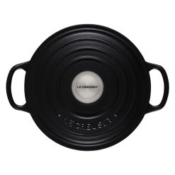 Le Creuset 3.5 Qt. Round Signature Dutch Oven With Stainless Steel Knob | Licorice -STAUB Shop rs11437 ls2501 2220ss 3 lpr