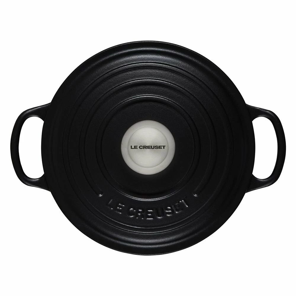 Le Creuset 3.5 Qt. Round Signature Dutch Oven With Stainless Steel Knob | Licorice - Image 3