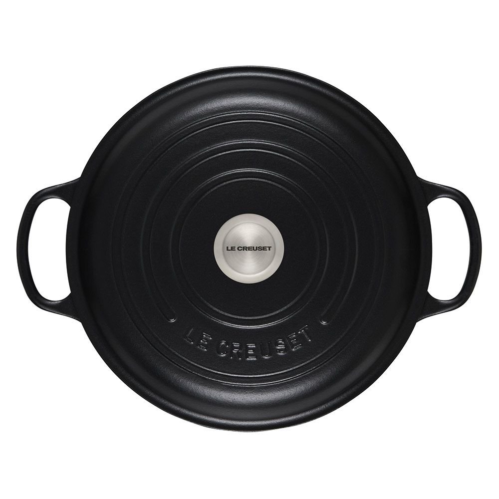 Le Creuset 3.5 Qt. Signature Enameled Cast Iron Braiser With Stainless Steel Knob | Licorice 5 Le Creuset 3.5 Qt. Signature Enameled Cast Iron Braiser With Stainless Steel Knob | Licorice - Image 3