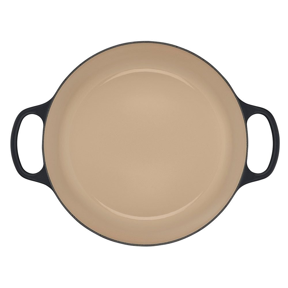 Le Creuset 3.5 Qt. Signature Enameled Cast Iron Braiser With Stainless Steel Knob | Licorice 6 Le Creuset 3.5 Qt. Signature Enameled Cast Iron Braiser With Stainless Steel Knob | Licorice - Image 4