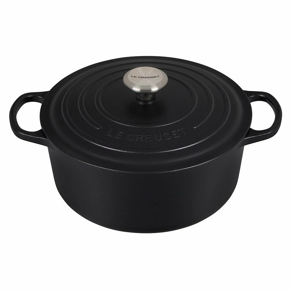 Le Creuset 5.5 Qt. Round Signature Dutch Oven With Stainless Steel Knob | Licorice