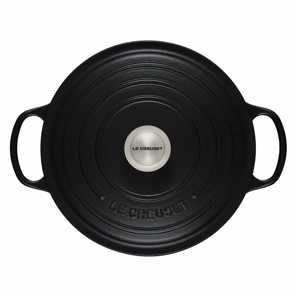 Le Creuset 5.5 Qt. Round Signature Dutch Oven With Stainless Steel Knob | Licorice - Image 3