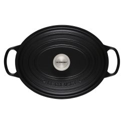 Le Creuset 6.75 Qt. Oval Signature Dutch Oven With Stainless Steel Knob | Licorice -STAUB Shop rs11833 ls2502 3120ss 3 lpr