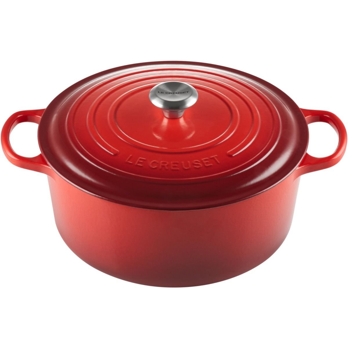 Le Creuset 7.25 Qt. Round Signature Dutch Oven With Stainless Steel Knob | Cerise/Cherry Red 3 Le Creuset 7.25 Qt. Round Signature Dutch Oven With Stainless Steel Knob | Cerise/Cherry Red