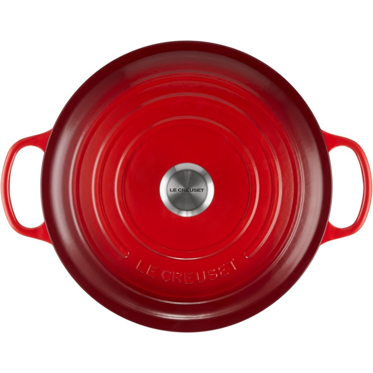 Le Creuset 7.25 Qt. Round Signature Dutch Oven With Stainless Steel Knob | Cerise/Cherry Red 5 Le Creuset 7.25 Qt. Round Signature Dutch Oven With Stainless Steel Knob | Cerise/Cherry Red - Image 3