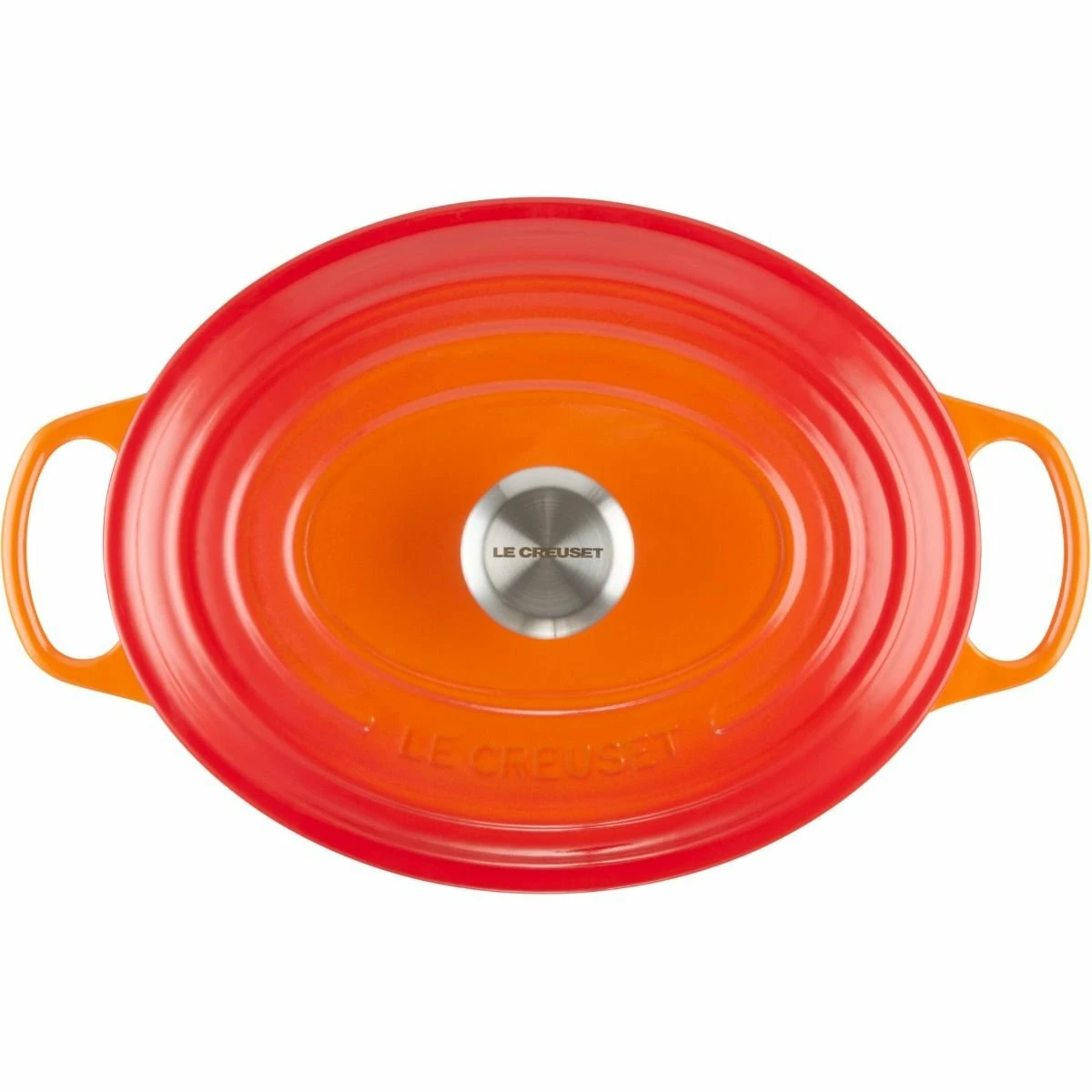 Le Creuset 5 Qt. Oval Signature Dutch Oven With Stainless Steel Knob | Flame Orange - Image 3
