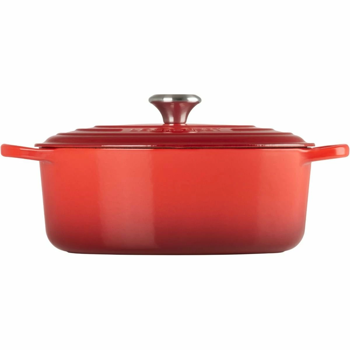 Le Creuset 5 Qt. Oval Signature Dutch Oven With Stainless Steel Knob | Cerise/Cherry Red - Image 2