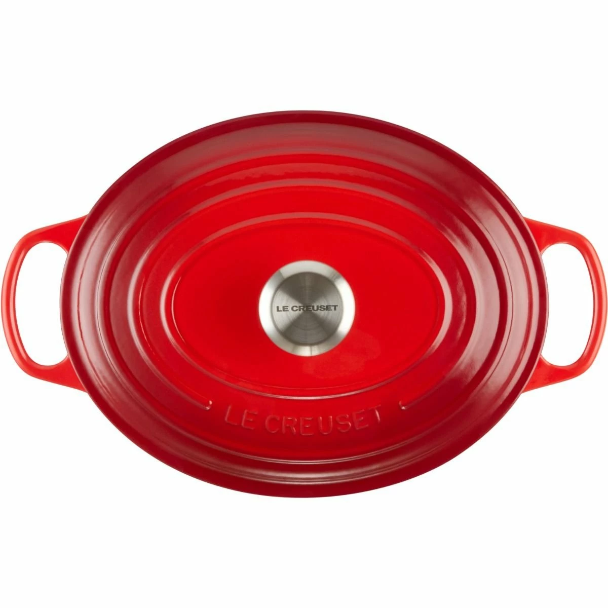 Le Creuset 5 Qt. Oval Signature Dutch Oven With Stainless Steel Knob | Cerise/Cherry Red - Image 3