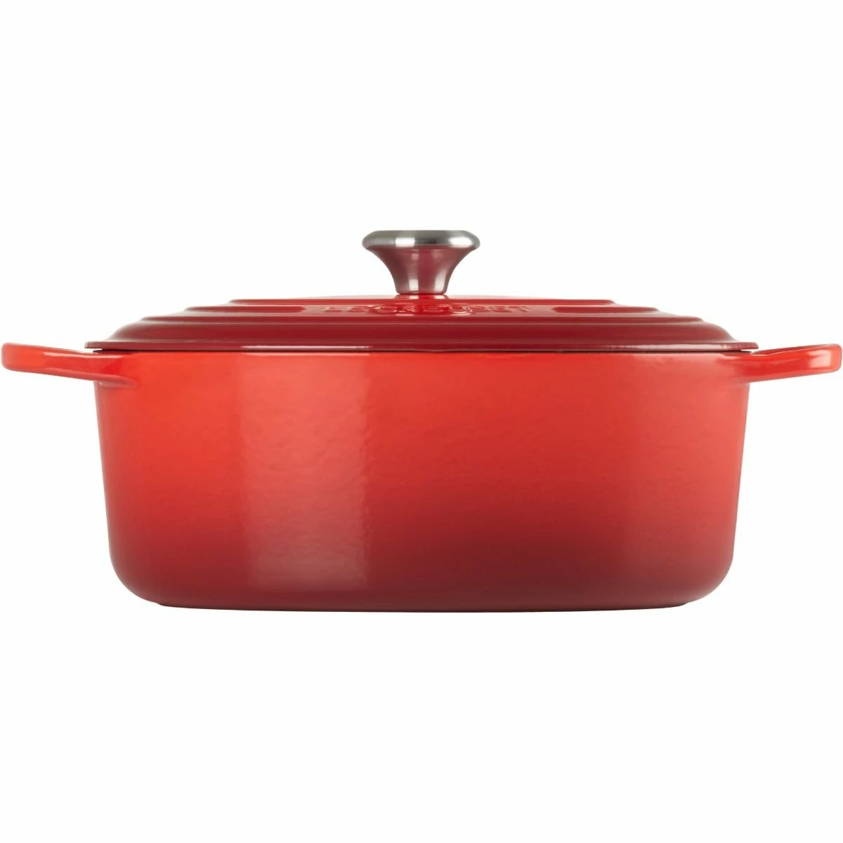 Le Creuset 6.75 Qt. Oval Signature Dutch Oven With Stainless Steel Knob | Cerise/Cherry Red - Image 2