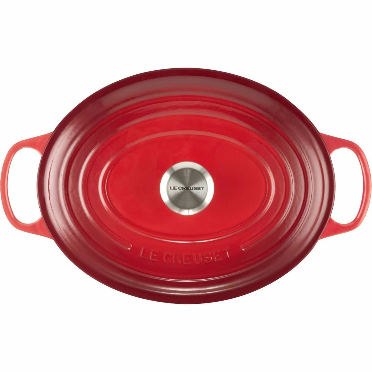 Le Creuset 6.75 Qt. Oval Signature Dutch Oven With Stainless Steel Knob | Cerise/Cherry Red - Image 3