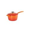 Le Creuset 1.75 Qt. Signature Enameled Cast Iron Saucepan With Stainless Steel Knob | Flame Orange 2 Le Creuset 1.75 Qt. Signature Enameled Cast Iron Saucepan With Stainless Steel Knob | Flame Orange -STAUB Shop rs11967 signature iron handle saucepan 160390s 1