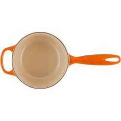 Le Creuset 1.75 Qt. Signature Enameled Cast Iron Saucepan With Stainless Steel Knob | Flame Orange -STAUB Shop rs11970 signature iron handle saucepan 160401s