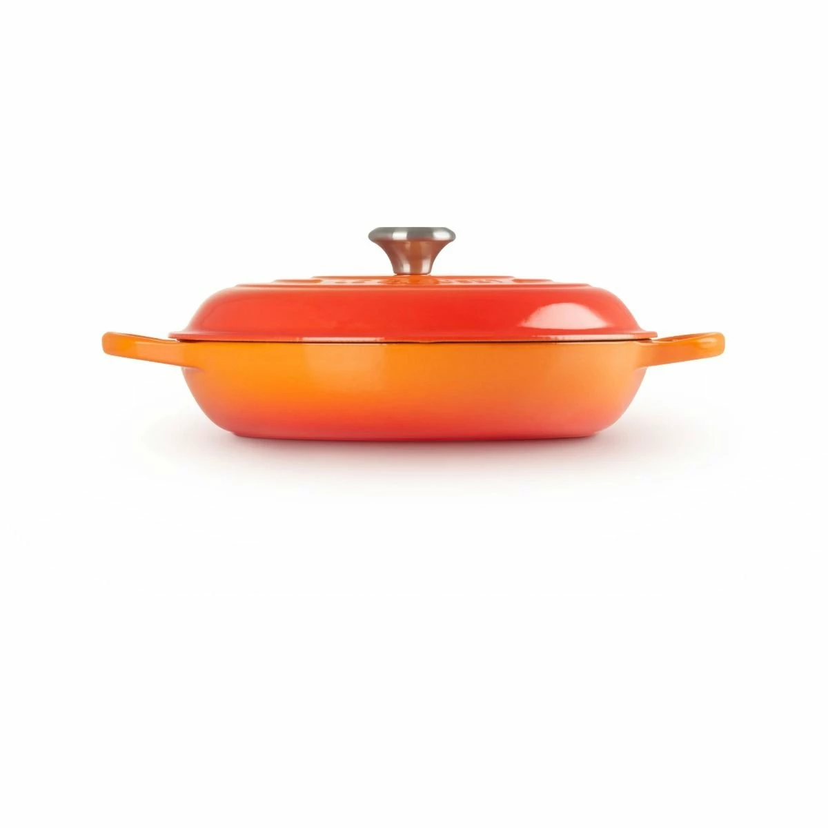 Le Creuset 3.5 Qt. Signature Enameled Cast Iron Braiser With Stainless Steel Knob | Flame Orange - Image 2