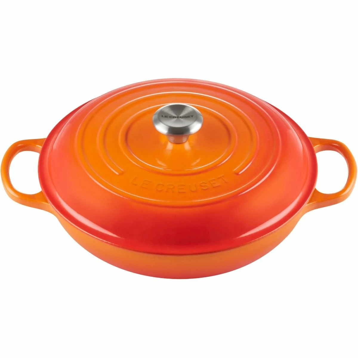 Le Creuset 3.5 Qt. Signature Enameled Cast Iron Braiser With Stainless Steel Knob | Flame Orange